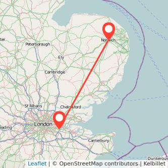 Norwich Dartford bus map