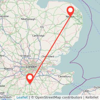 Norwich Crawley bus map