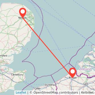 Norwich Bruges bus map