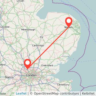 Norwich Borehamwood train map