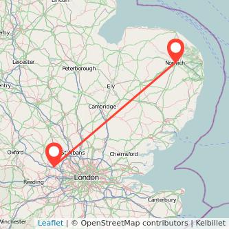 Norwich Beaconsfield bus map