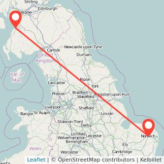 Norwich Ayr train map