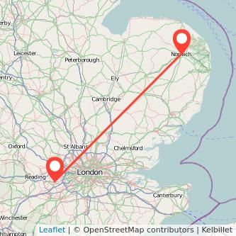 Norwich Ascot bus map