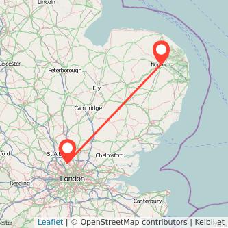 Norwich High Barnet bus map