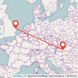 Norwich Budapest train map