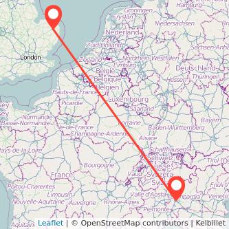 Norwich Milan flight map