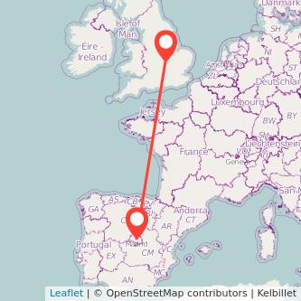 Northampton Madrid train map