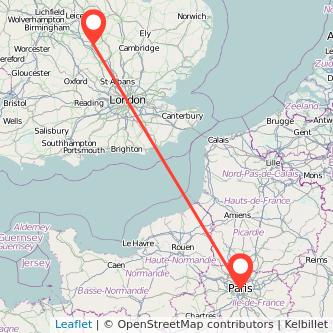 Northampton Paris train map