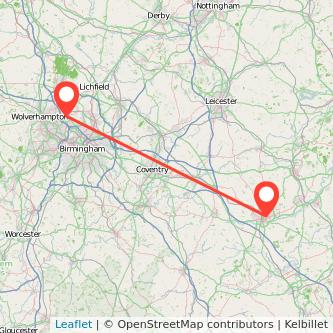 Northampton Walsall train map