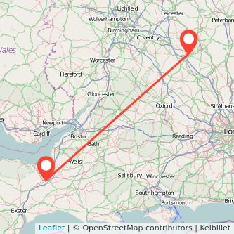 Northampton Taunton bus map