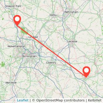 Northampton Stafford train map