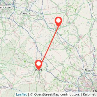 Northampton Oxford train map