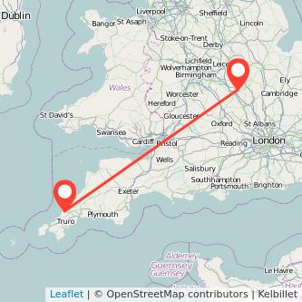 Northampton Newquay train map