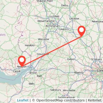 Northampton Newport train map