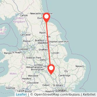 Northampton Middlesbrough train map