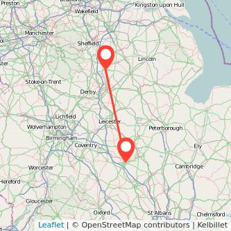 Northampton Mansfield train map