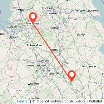 Northampton Manchester bus map