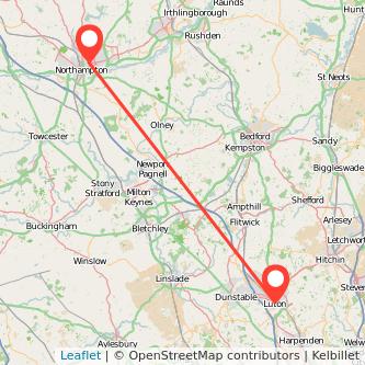 Northampton Luton bus map