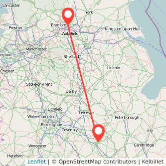 Northampton Leeds train map