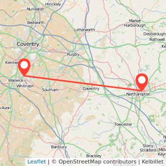 Northampton Leamington train map