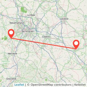 Northampton Kidderminster train map