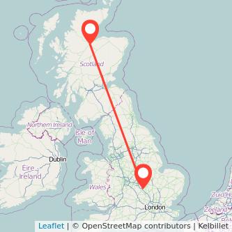 Northampton Inverness train map