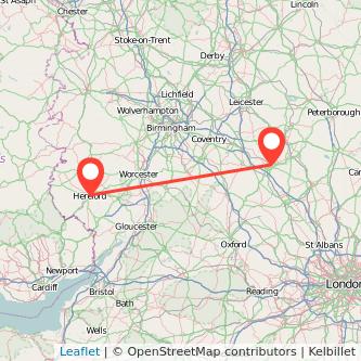 Northampton Hereford bus map