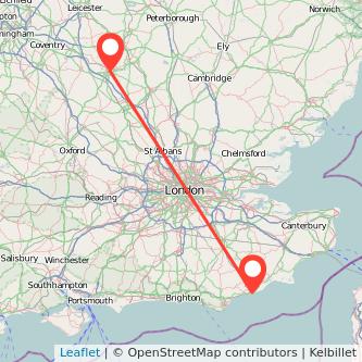 Northampton Hastings train map