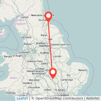 Northampton Hartlepool bus map