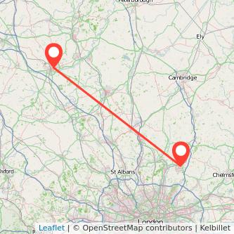 Northampton Harlow train map