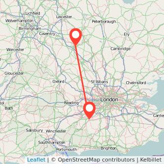 Northampton Guildford train map