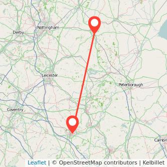 Northampton Grantham bus map