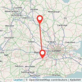 Northampton Farnborough bus map