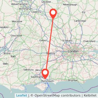 Northampton Fareham train map