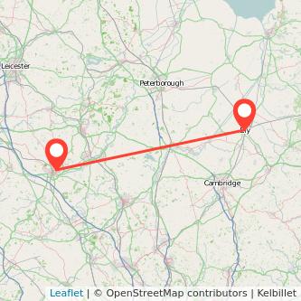 Northampton Ely train map