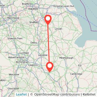 Northampton Retford bus map