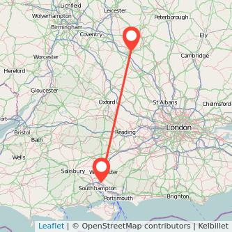 Northampton Eastleigh train map