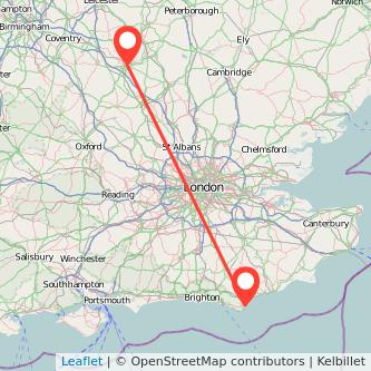 Northampton Eastbourne train map