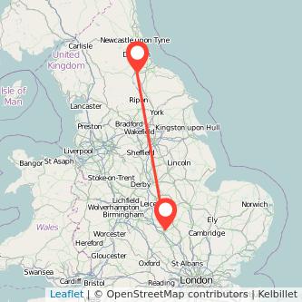 Northampton Darlington bus map