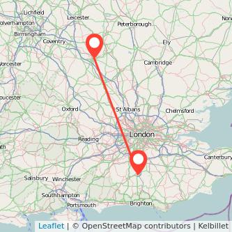 Northampton Crawley train map