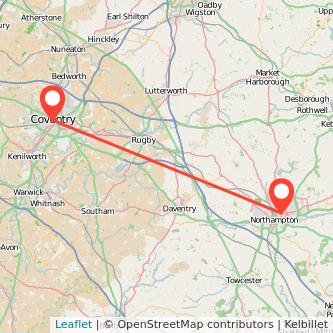 Northampton Coventry bus map