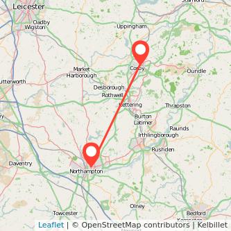 Northampton Corby bus map