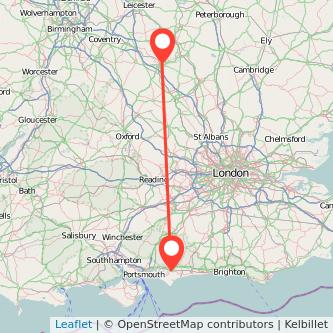 Northampton Chichester train map