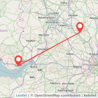 Northampton Cardiff train map