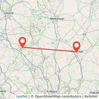 Northampton Cambridge bus map