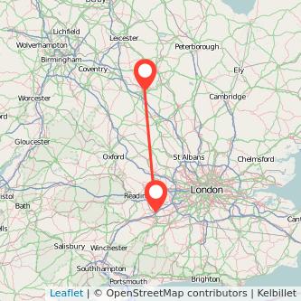 Northampton Camberley bus map