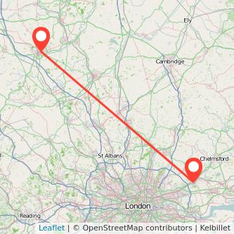 Northampton Brentwood train map