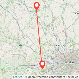 Northampton Bracknell train map