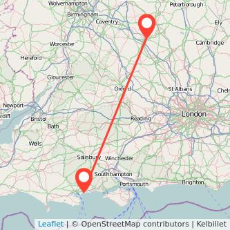 Northampton Bournemouth bus map