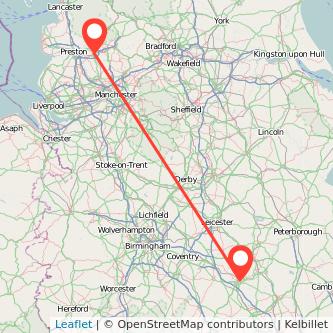 Northampton Blackburn train map